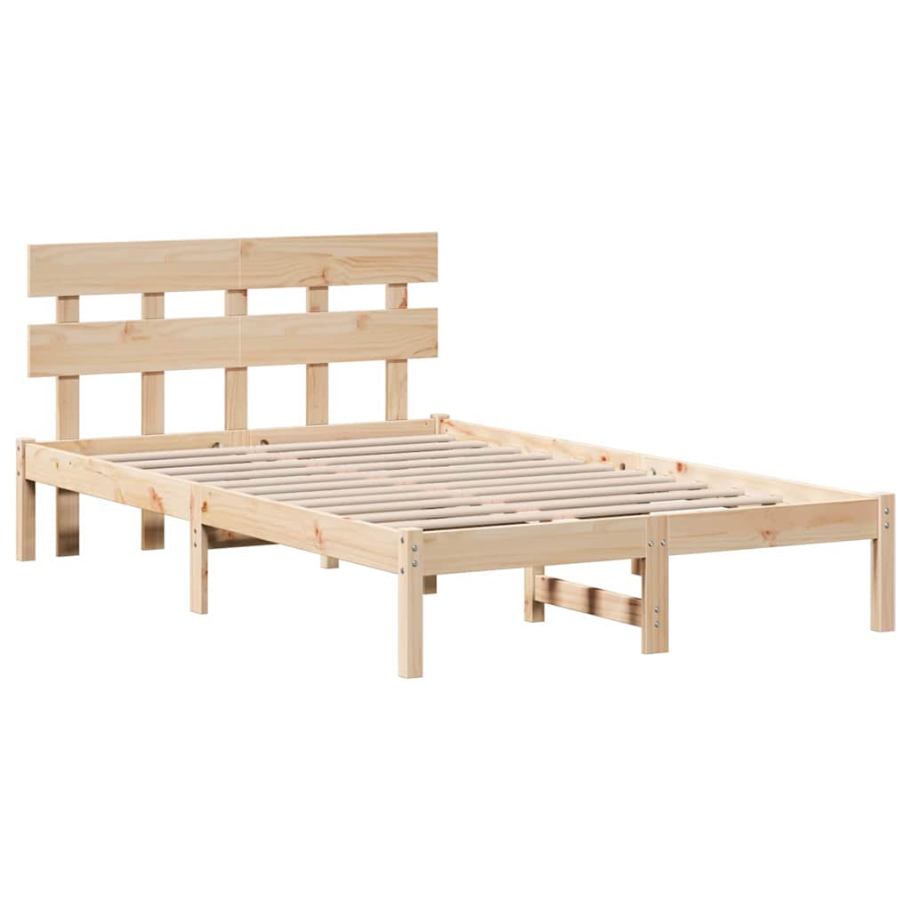vidaXL Struttura del letto Marrone 135 x 190 cm Legno massello di pino