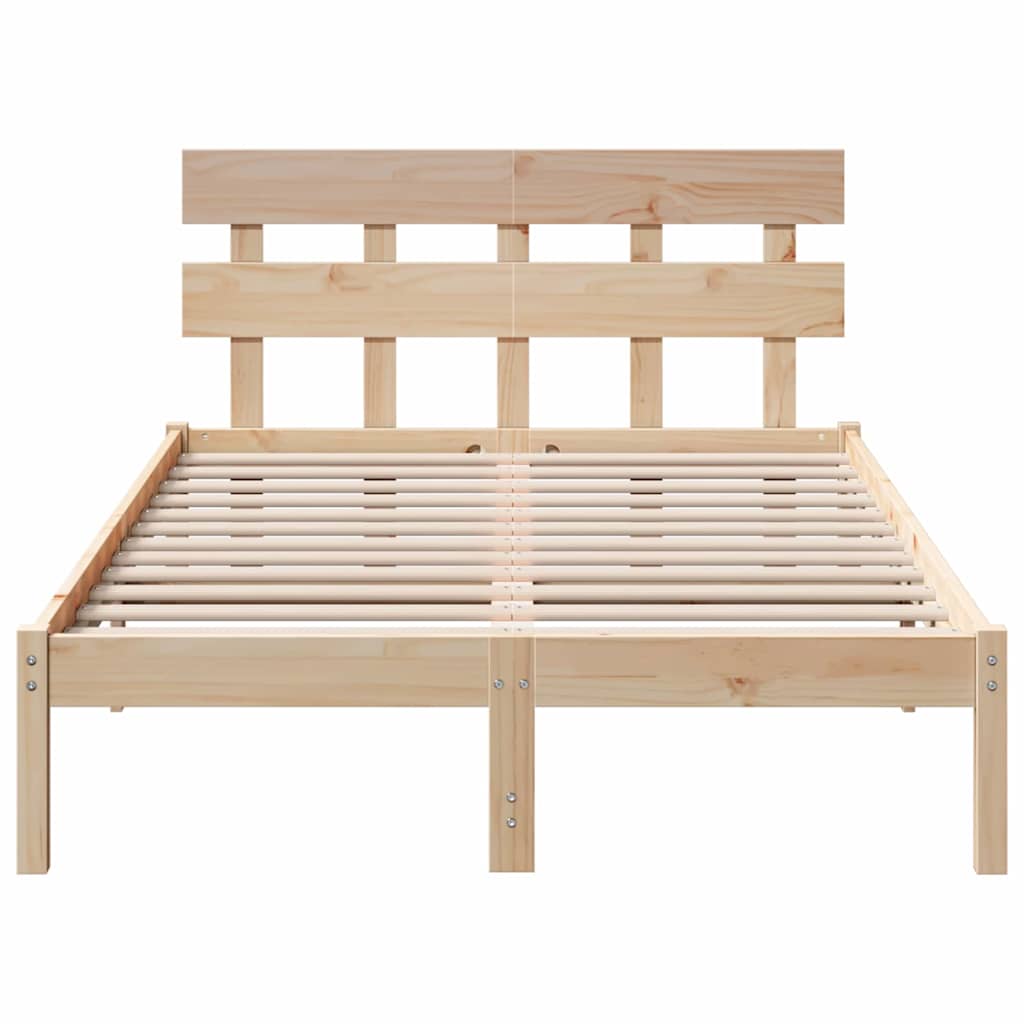 vidaXL Struttura del letto Marrone 135 x 190 cm Legno massello di pino