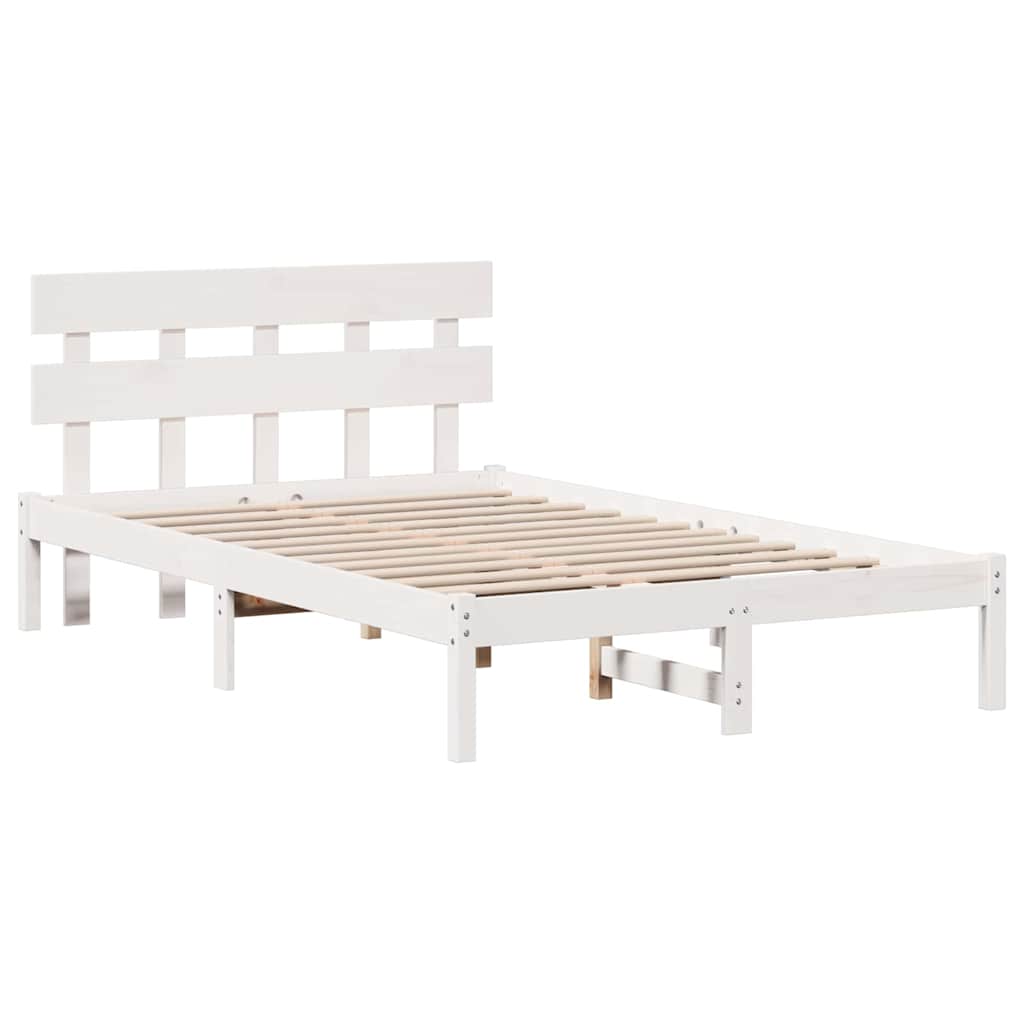 vidaXL Struttura del letto Bianco 135 x 190 cm Legno massello di pino