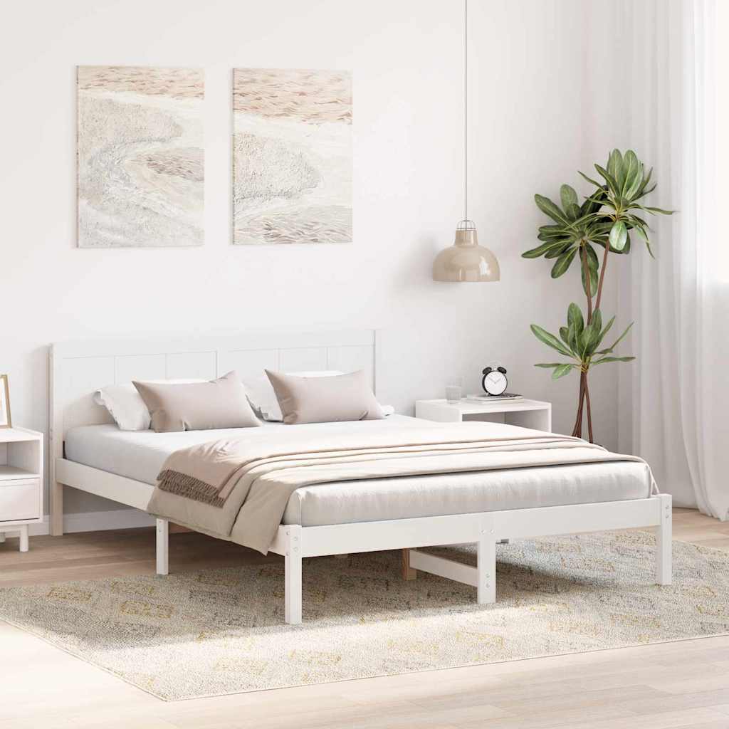 vidaXL Struttura del letto Bianco 160 x 200 cm Legno massello di pino