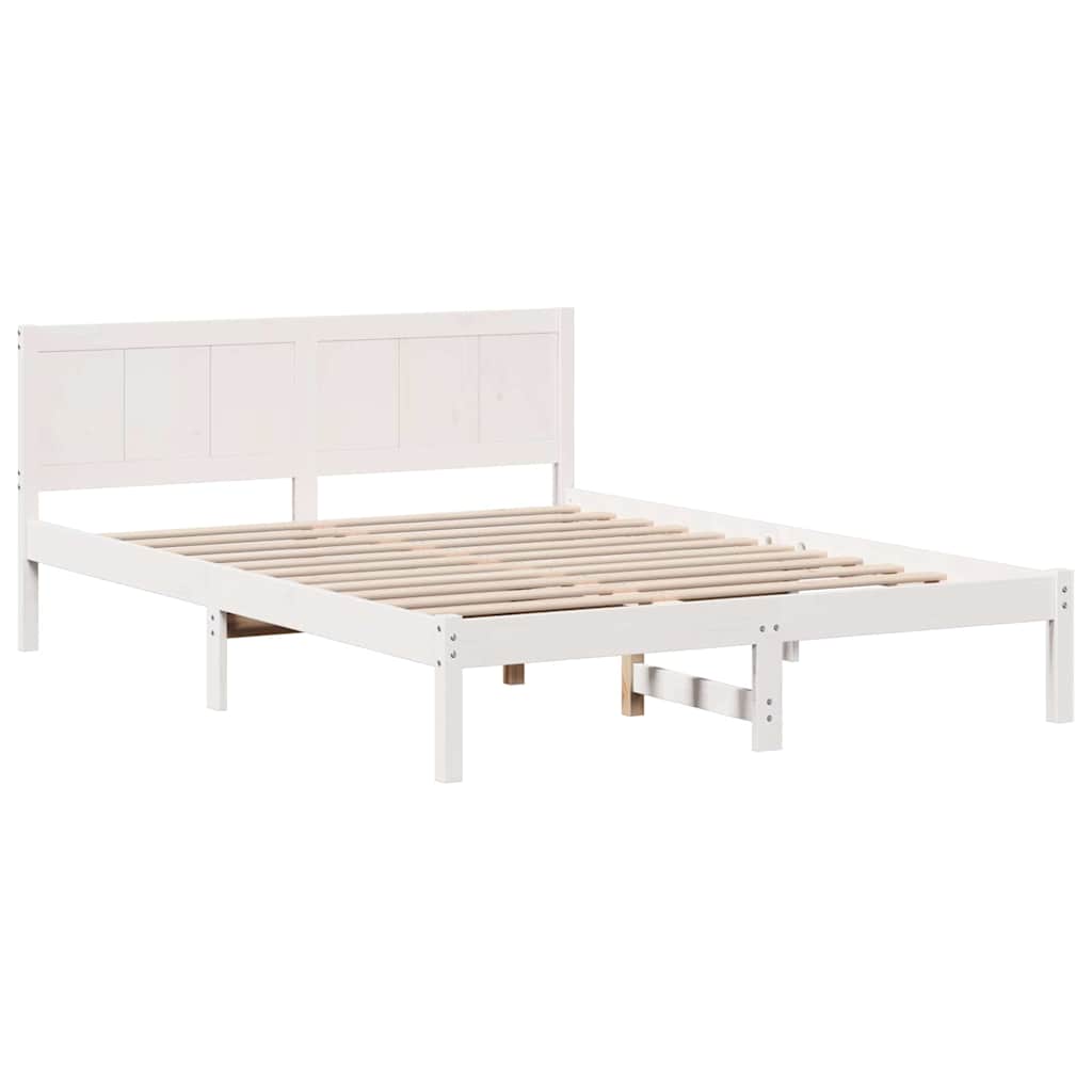 vidaXL Struttura del letto Bianco 160 x 200 cm Legno massello di pino
