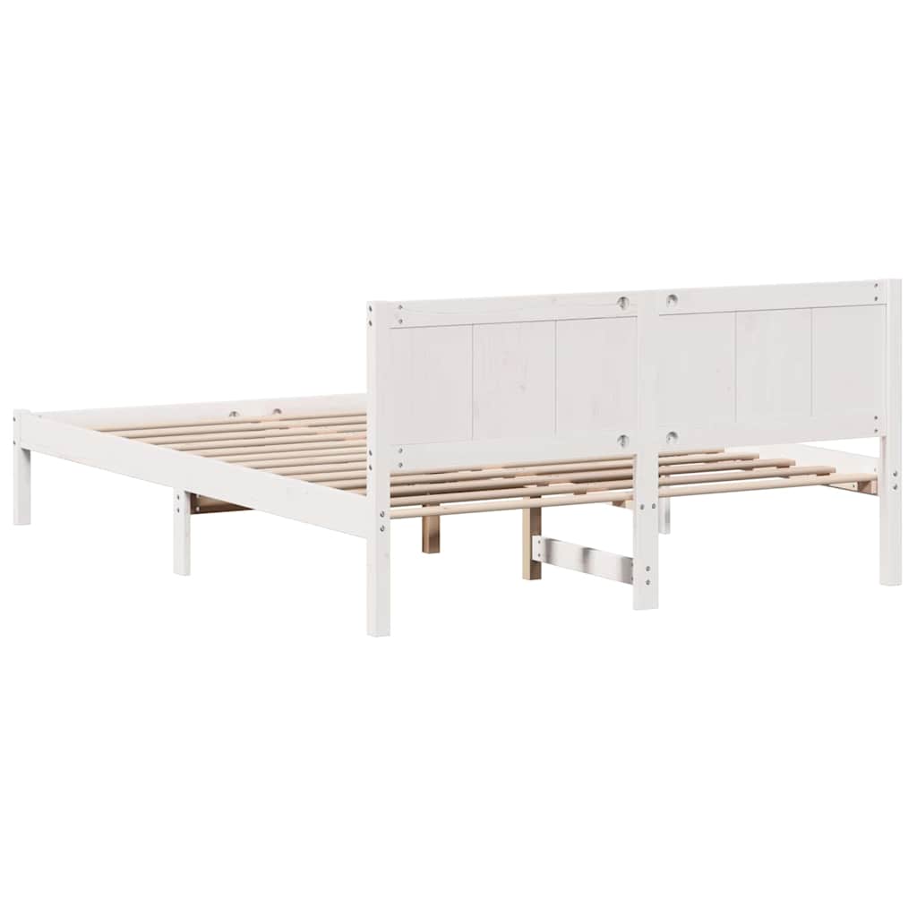 vidaXL Struttura del letto Bianco 160 x 200 cm Legno massello di pino