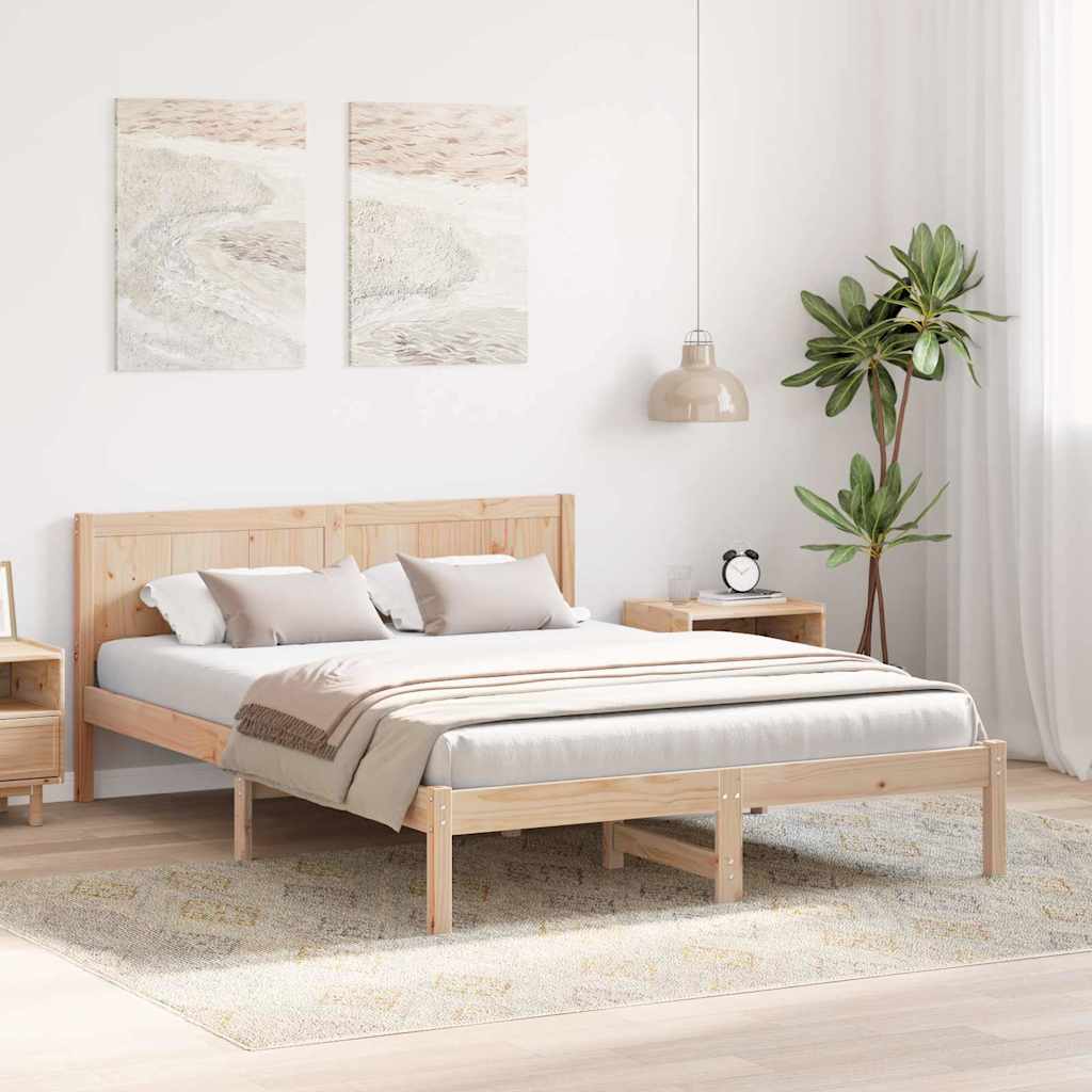vidaXL Struttura del letto Marrone 150 x 200 cm Legno massello di pino