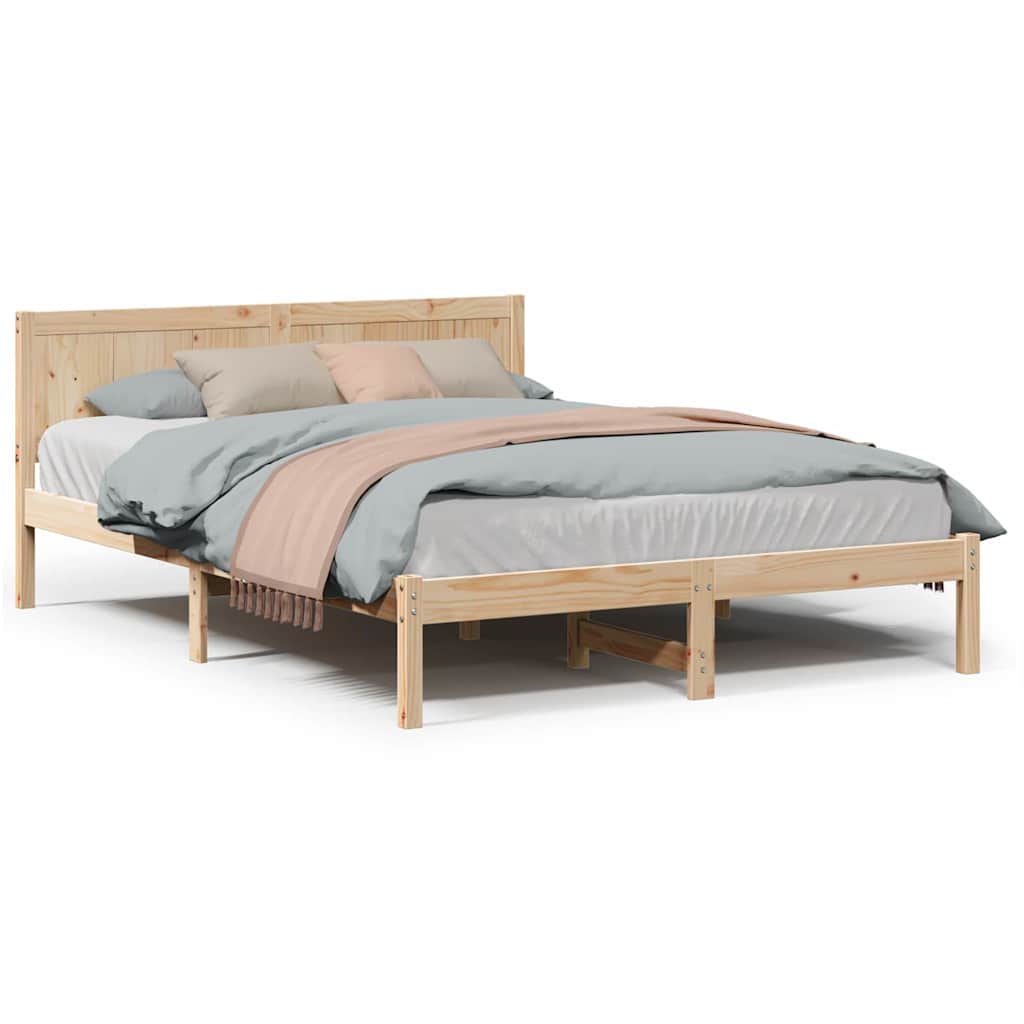 vidaXL Struttura del letto Marrone 150 x 200 cm Legno massello di pino