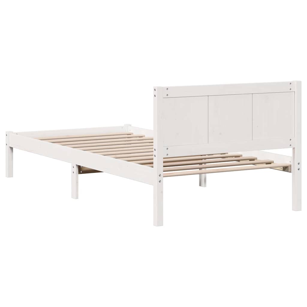 Struttura del letto Bianco 90 x 200 cm Legno massello di pino 872207