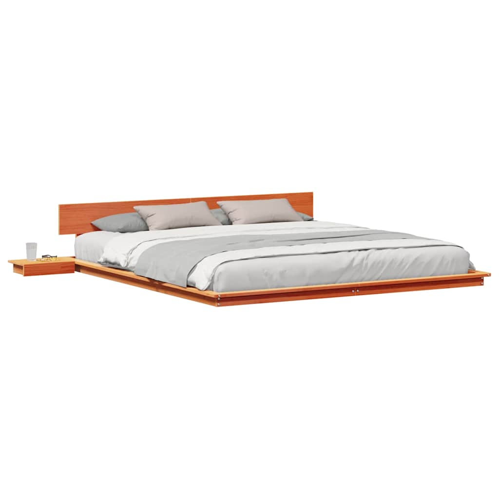vidaXL Struttura del letto Marrone 200 x 200 cm legno