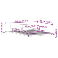 vidaXL Struttura del letto Marrone 160 x 200 cm legno