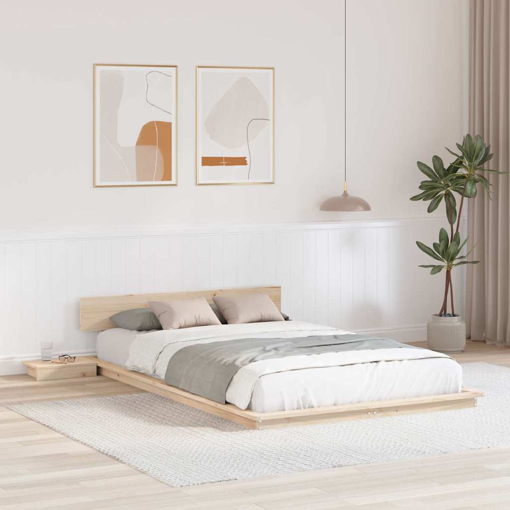 vidaXL Struttura del letto Marrone 135 x 190 cm legno