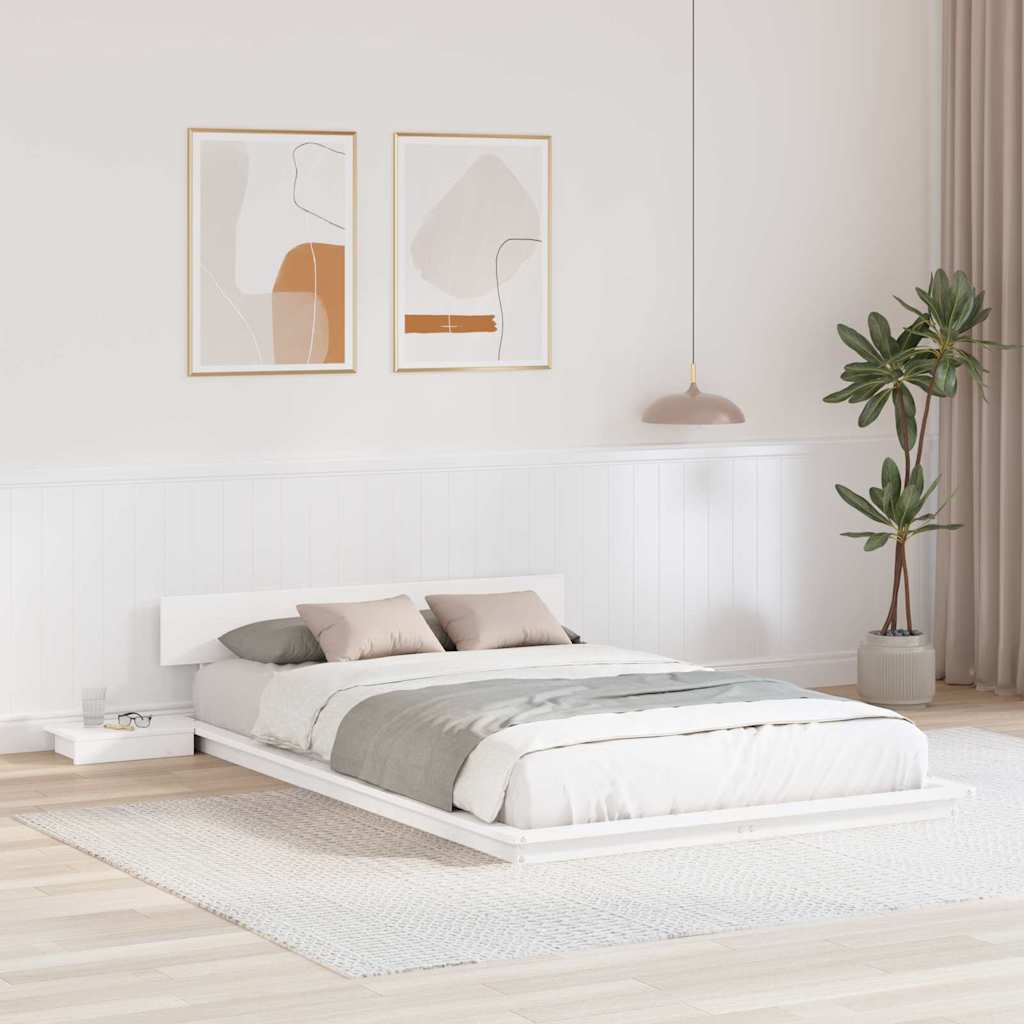 vidaXL Struttura del letto Marrone 135 x 190 cm legno