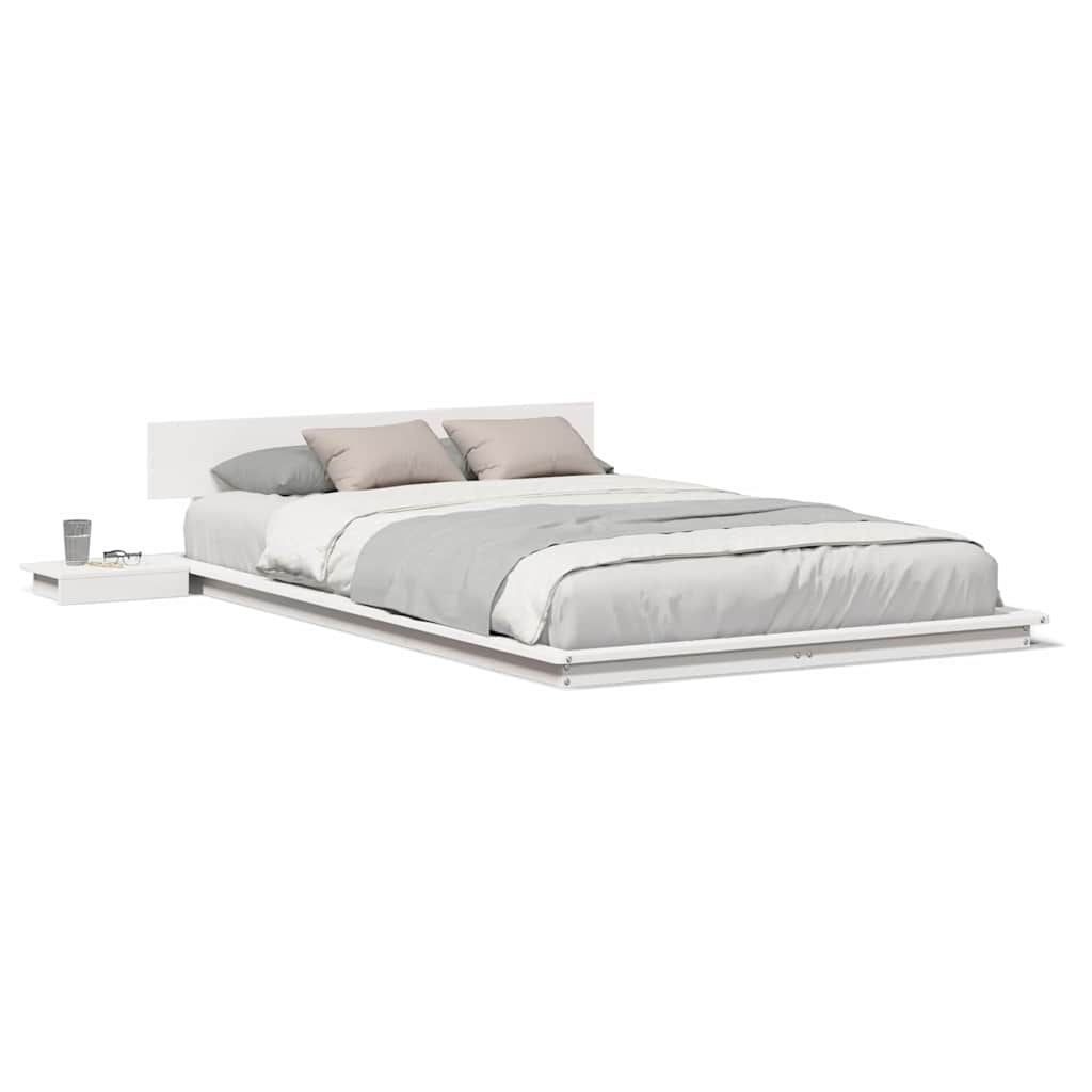 vidaXL Struttura del letto Marrone 135 x 190 cm legno