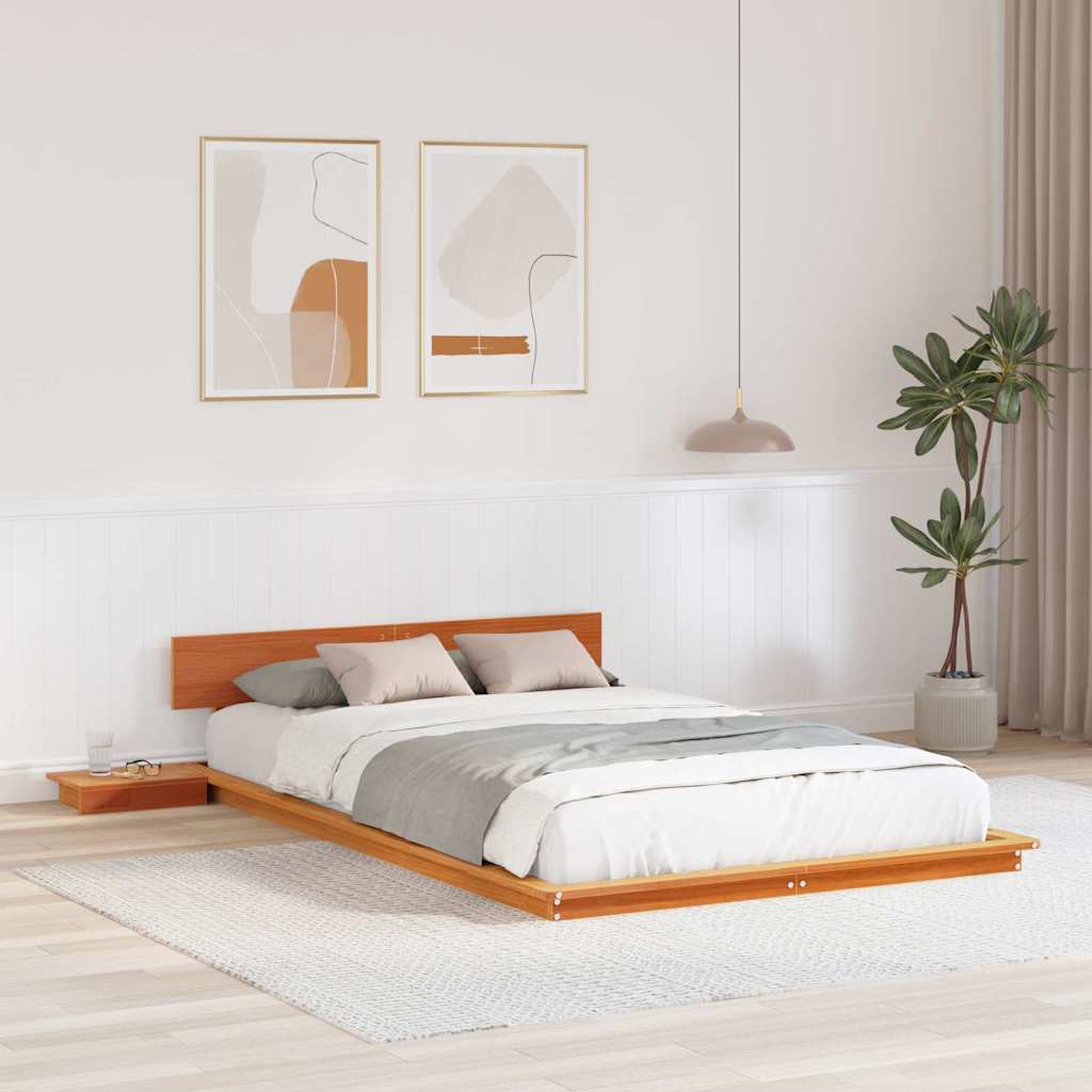 vidaXL Struttura del letto Marrone 135 x 190 cm legno