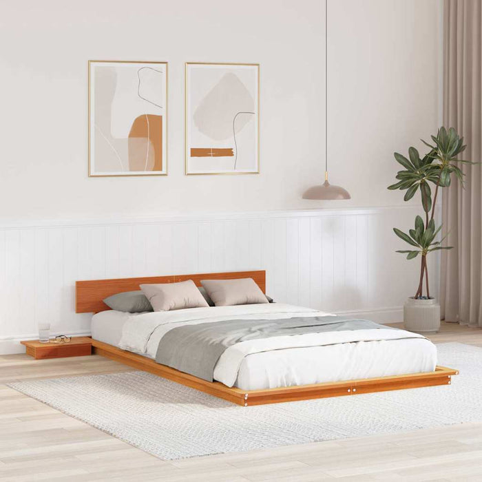 vidaXL Struttura del letto Marrone 135 x 190 cm legno