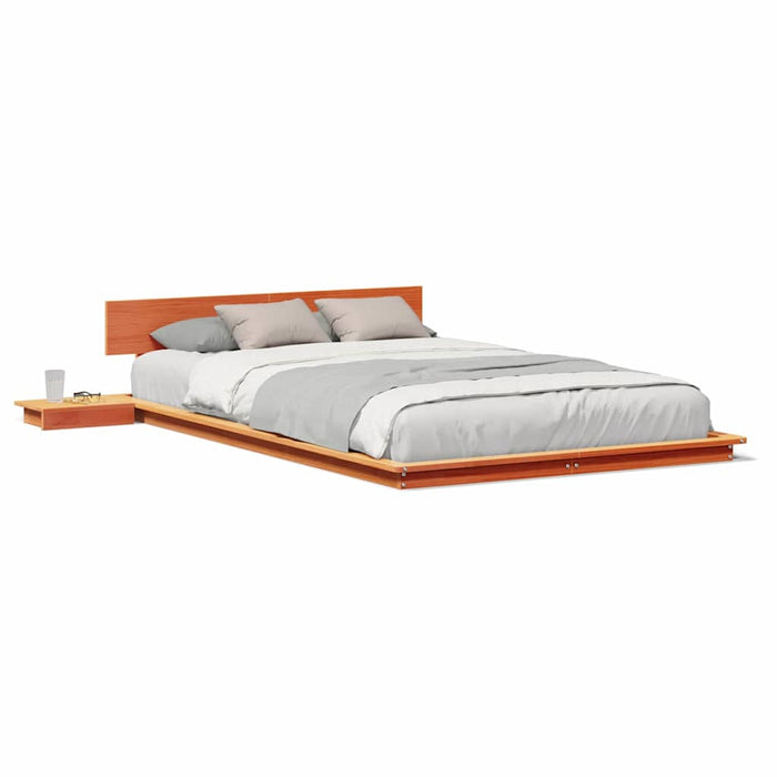 vidaXL Struttura del letto Marrone 135 x 190 cm legno