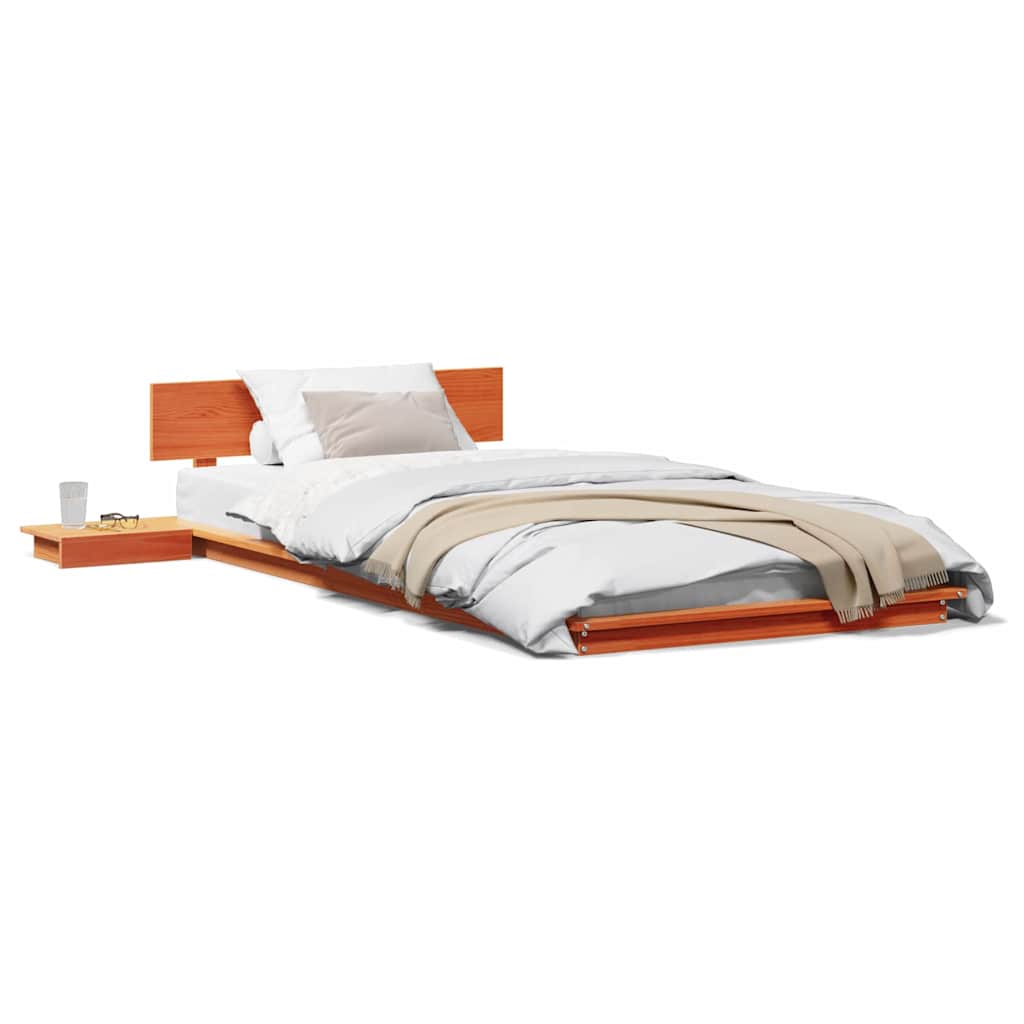vidaXL Struttura del letto Marrone 100 x 200 cm legno