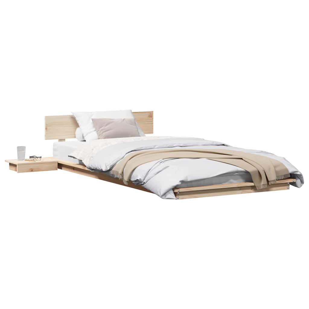 vidaXL Struttura del letto Marrone 90 x 200 cm legno