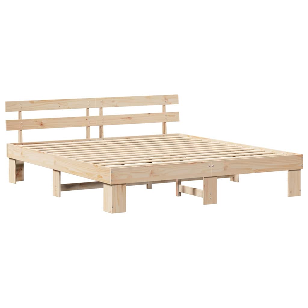vidaXL Struttura del letto Marrone 200 x 200 cm Legno massello di pino