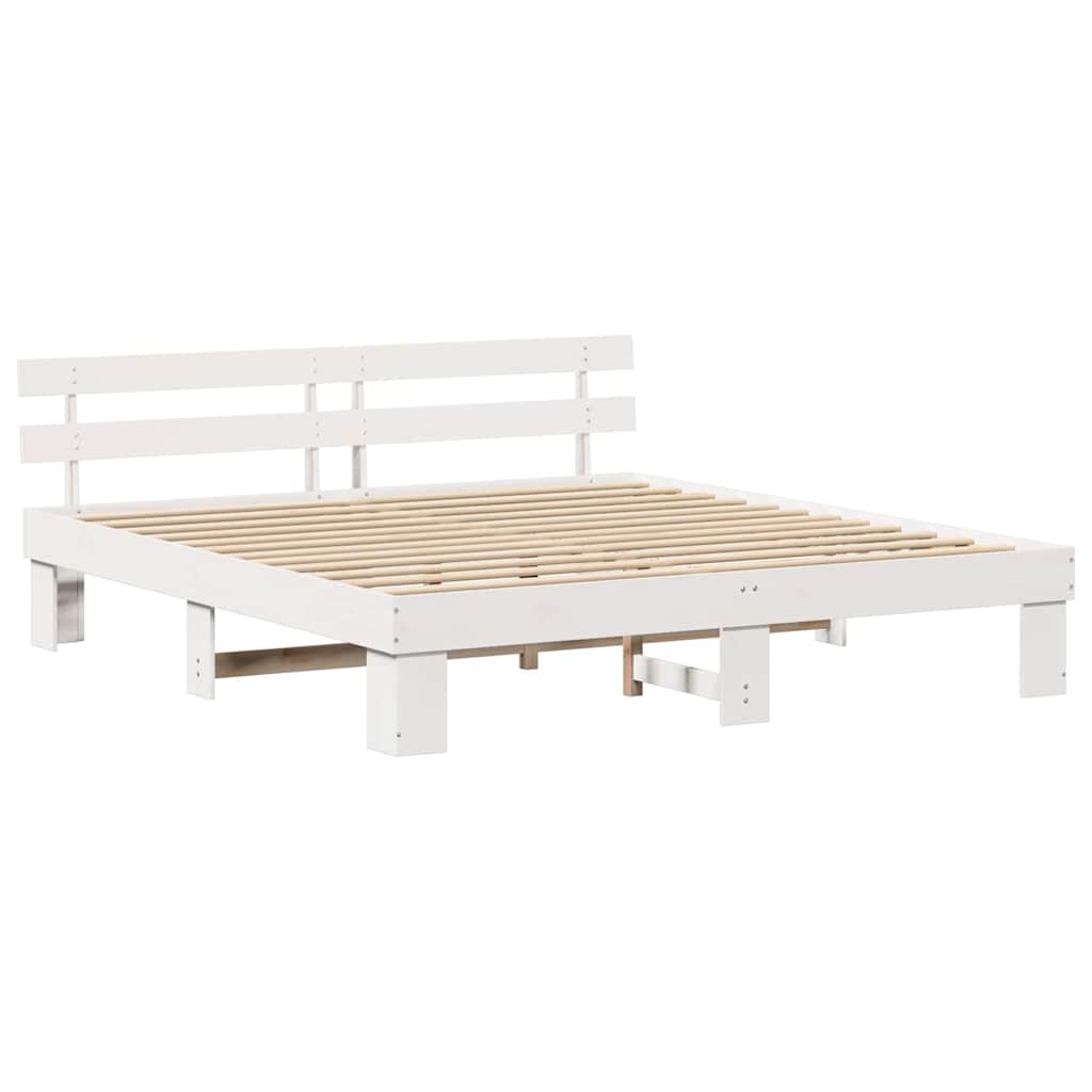 vidaXL Struttura del letto Bianco 200 x 200 cm Legno massello di pino