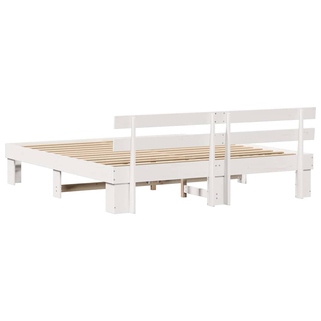 vidaXL Struttura del letto Bianco 200 x 200 cm Legno massello di pino