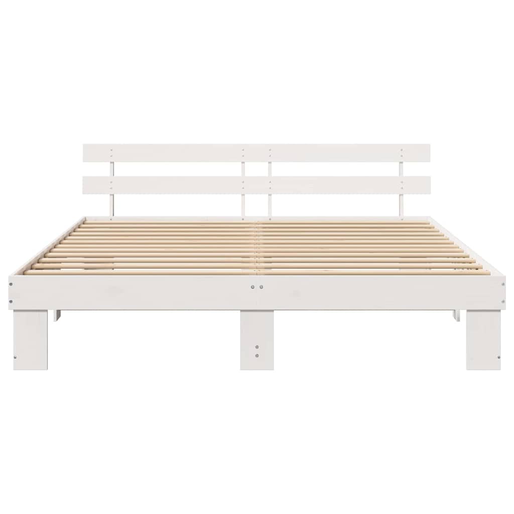 vidaXL Struttura del letto Bianco 200 x 200 cm Legno massello di pino