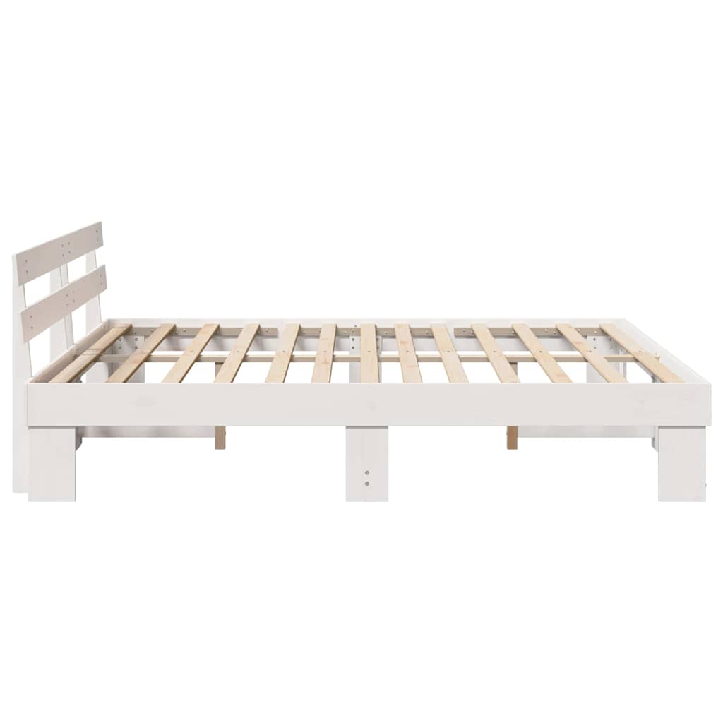 vidaXL Struttura del letto Bianco 200 x 200 cm Legno massello di pino