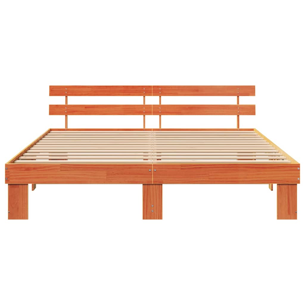 vidaXL Struttura del letto Marrone 200 x 200 cm Legno massello di pino