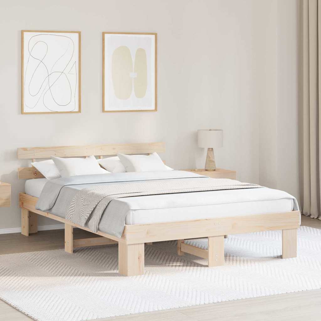 vidaXL Struttura del letto Marrone 160 x 200 cm Legno massello di pino