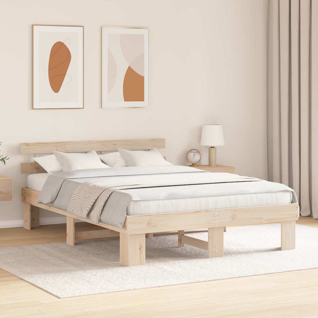 vidaXL Struttura del letto Marrone 160 x 200 cm Legno massello di pino