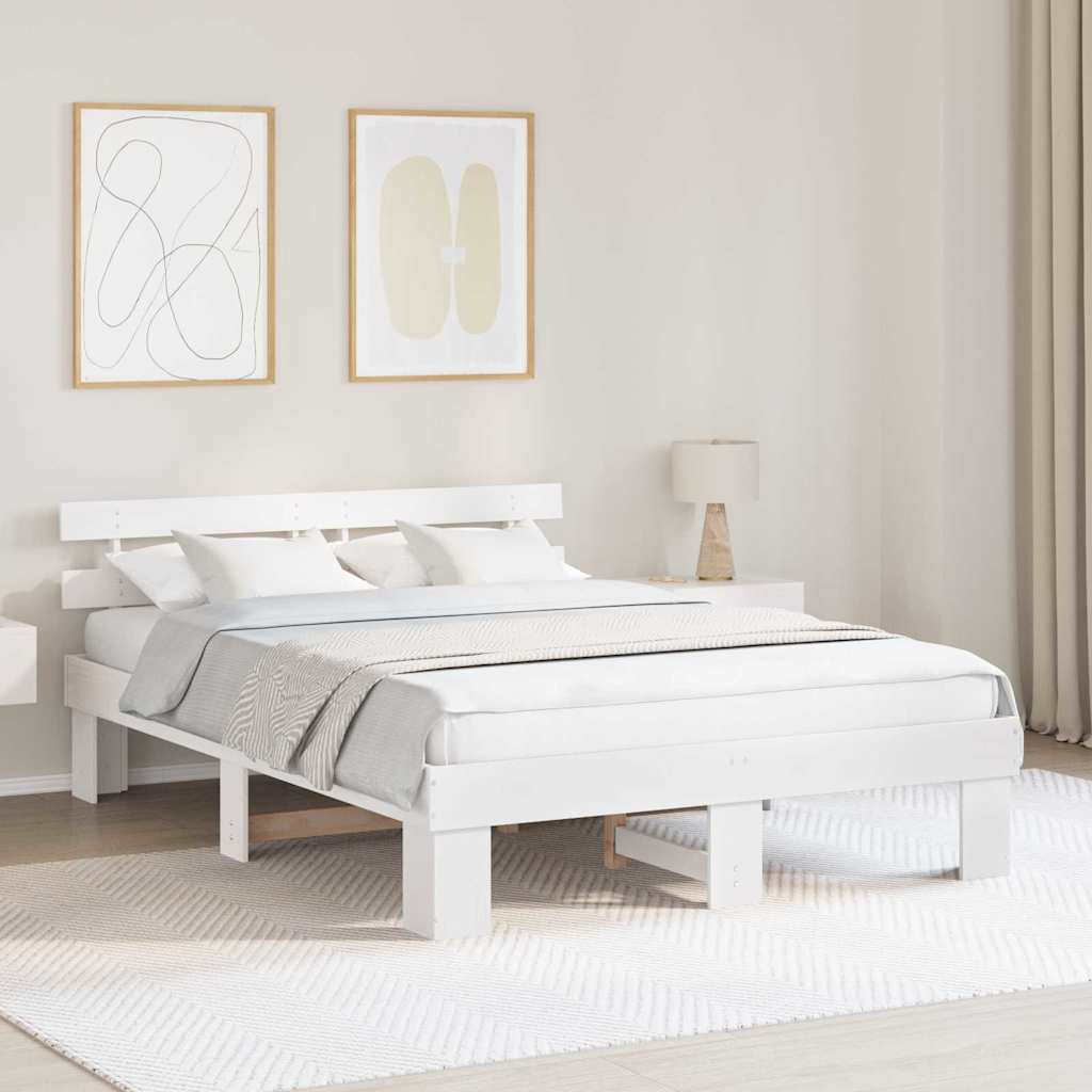 vidaXL Struttura del letto Bianco 160 x 200 cm Legno massello di pino