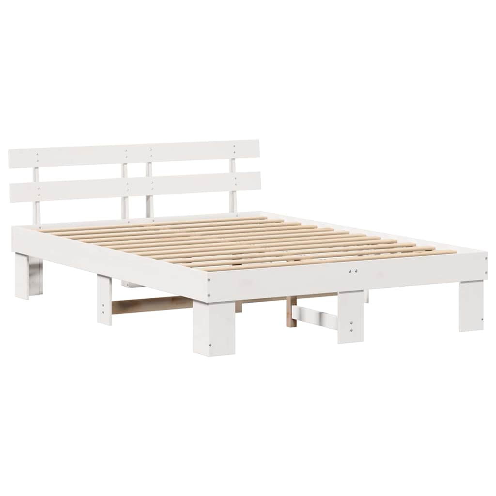 vidaXL Struttura del letto Bianco 160 x 200 cm Legno massello di pino