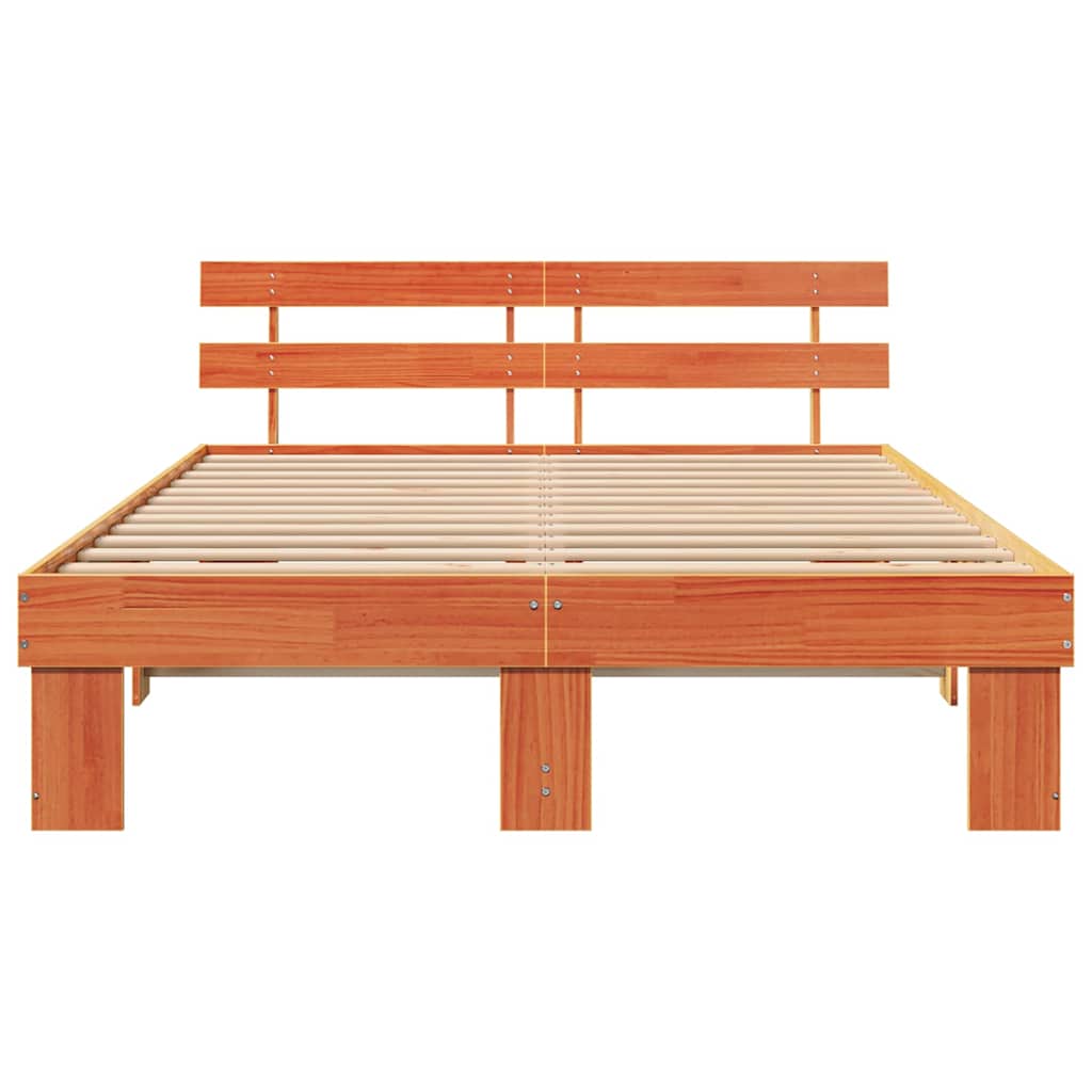vidaXL Struttura del letto Marrone 150 x 200 cm Legno massello di pino