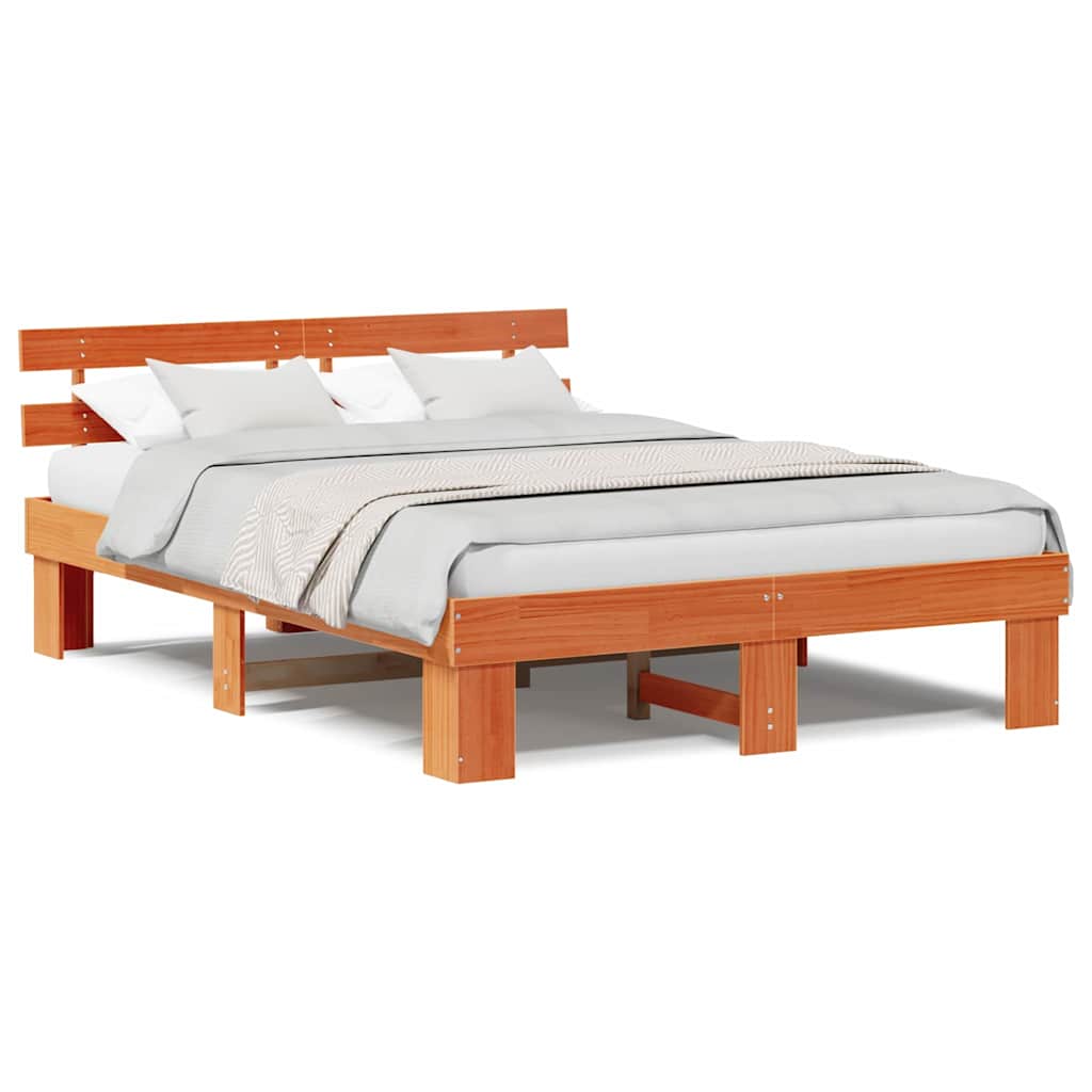 vidaXL Struttura del letto Marrone 150 x 200 cm Legno massello di pino
