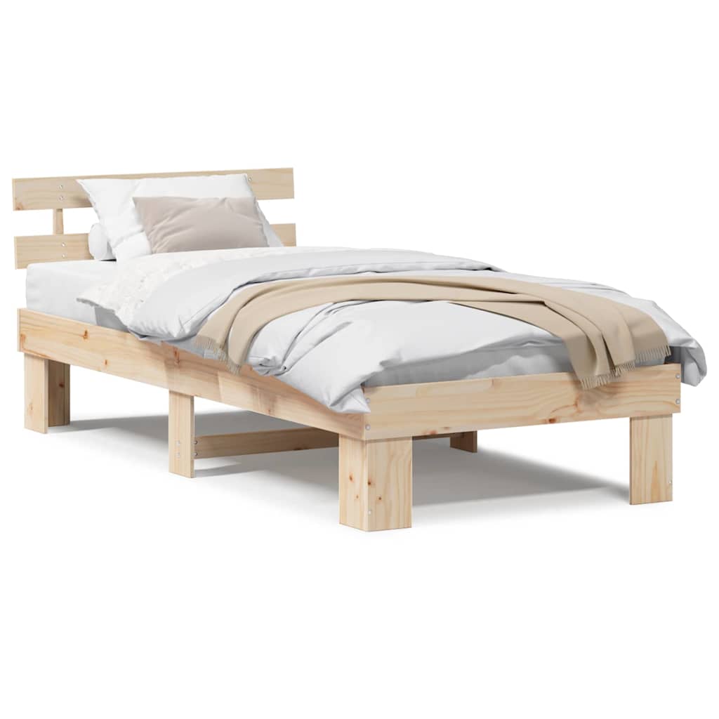vidaXL Struttura del letto Marrone 75 x 190 cm Legno massello di pino