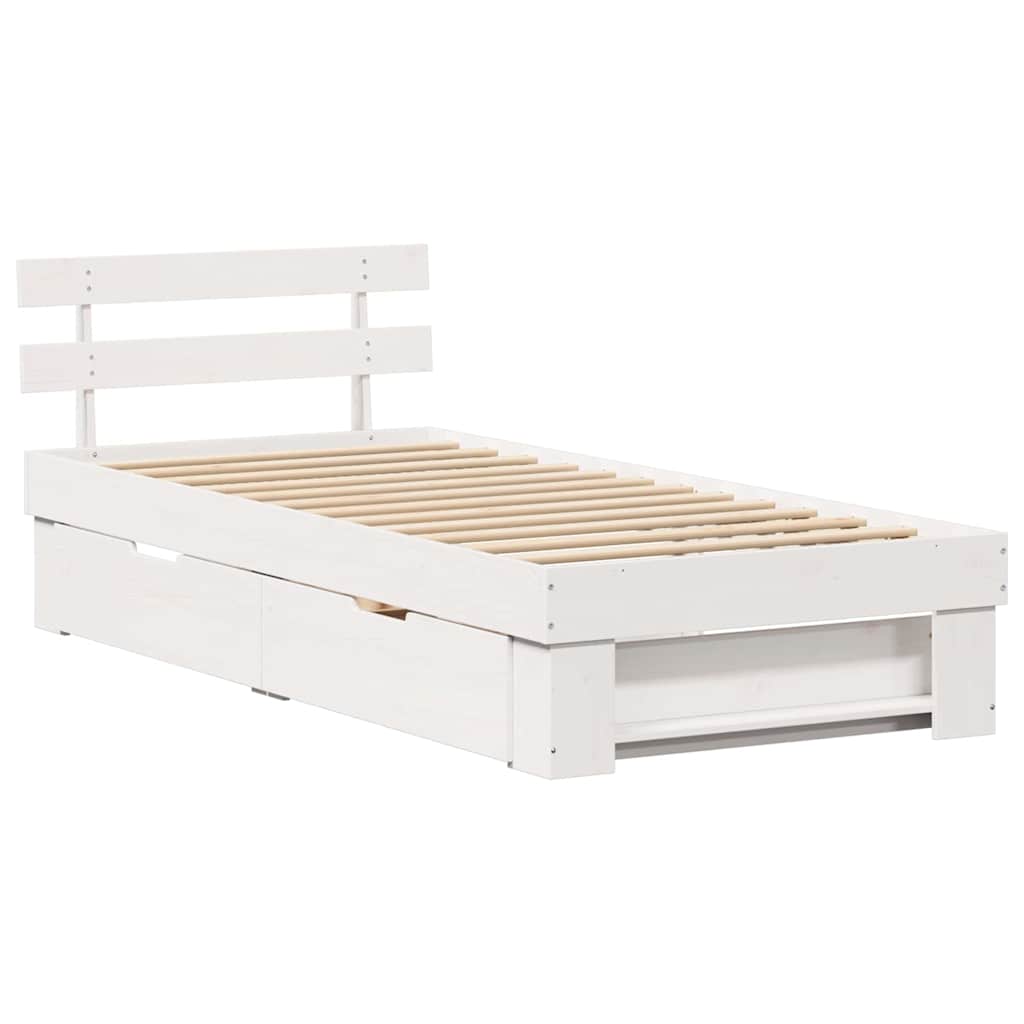 vidaXL Struttura del letto Bianco 100 x 200 cm Legno di pino massello