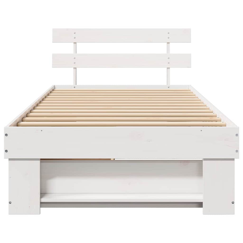vidaXL Struttura del letto Bianco 100 x 200 cm Legno di pino massello