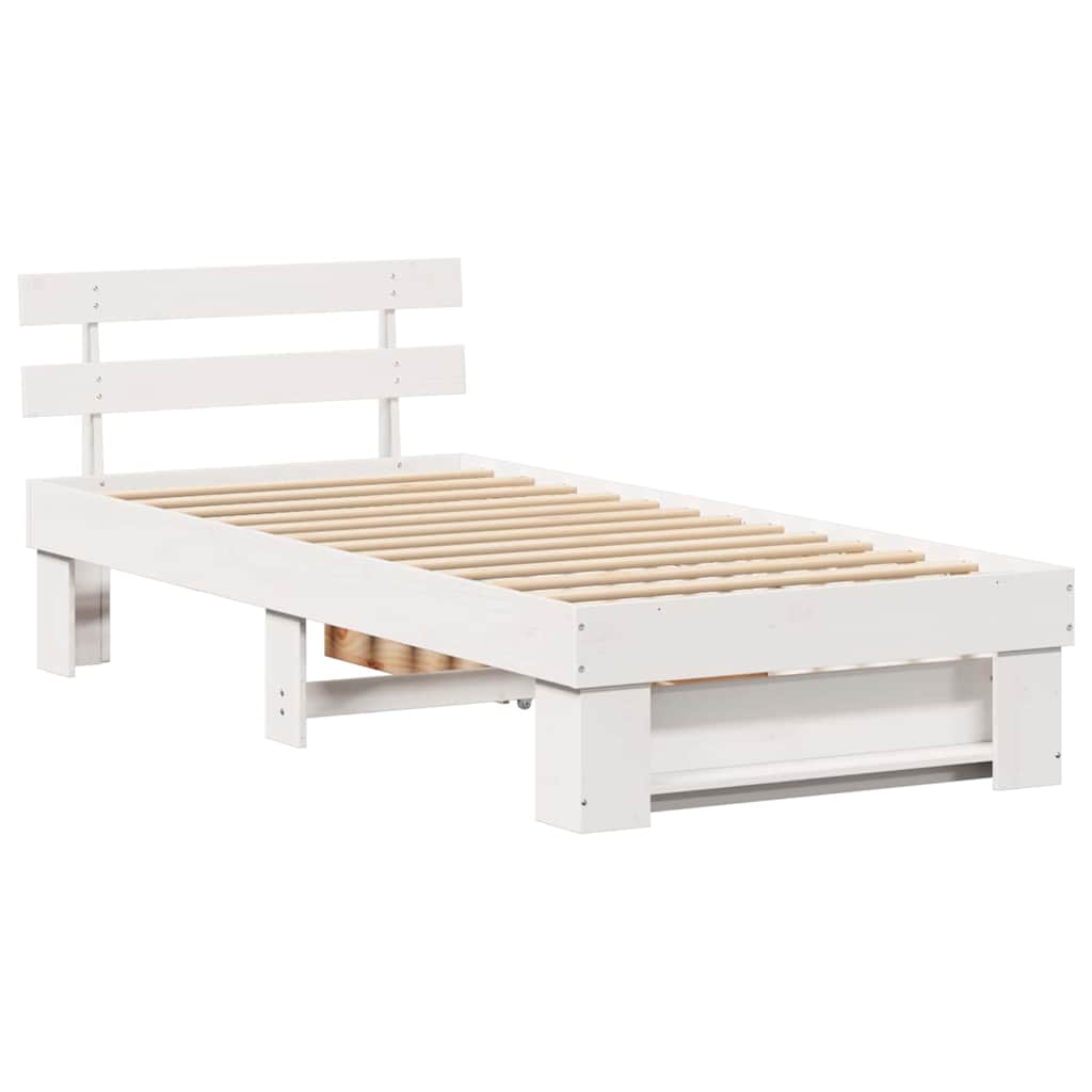 vidaXL Struttura del letto Bianco 90 x 200 cm Legno di pino massello