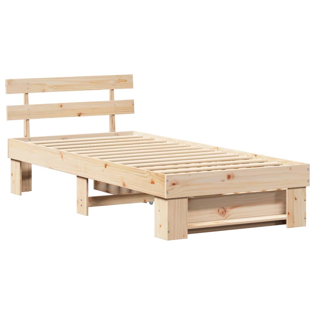 vidaXL Struttura del letto Marrone 90 x 190 cm Legno di pino massello