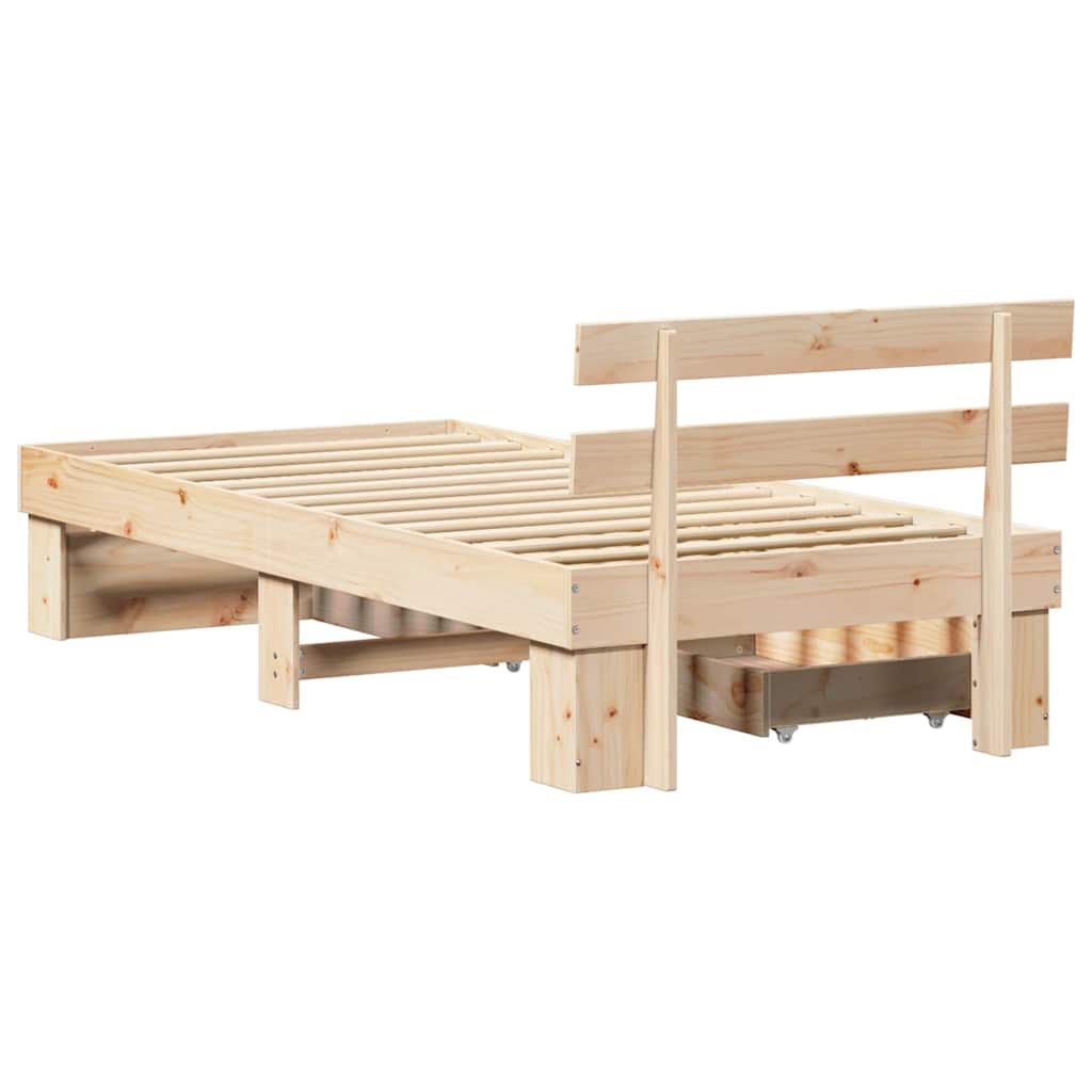 vidaXL Struttura del letto Marrone 90 x 190 cm Legno di pino massello