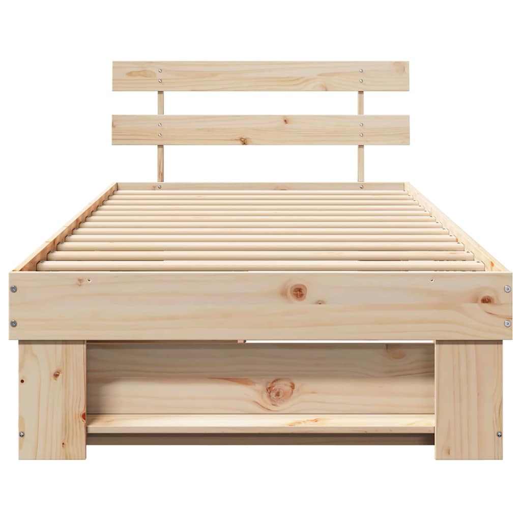 vidaXL Struttura del letto Marrone 90 x 190 cm Legno di pino massello