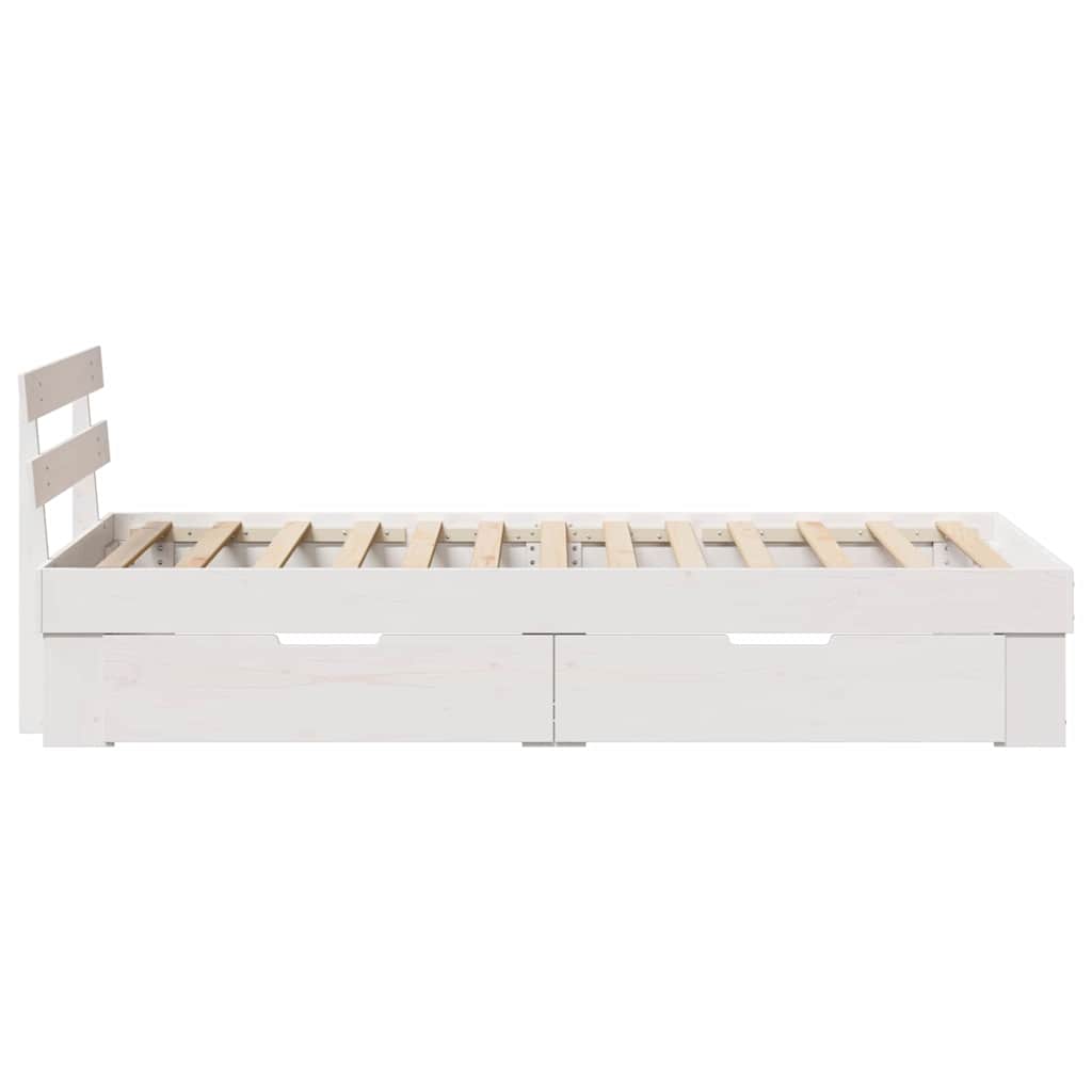vidaXL Struttura del letto Bianco 90 x 190 cm Legno di pino massello