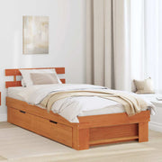 vidaXL Struttura del letto con testiera Cera marrone 90 x 190 cm