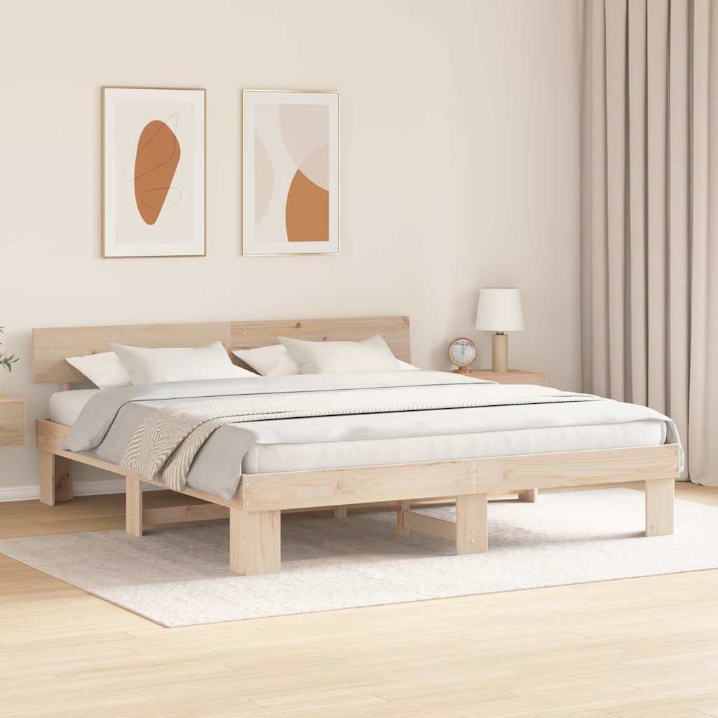 vidaXL Struttura del letto Marrone 180 x 200 cm Legno di pino massello