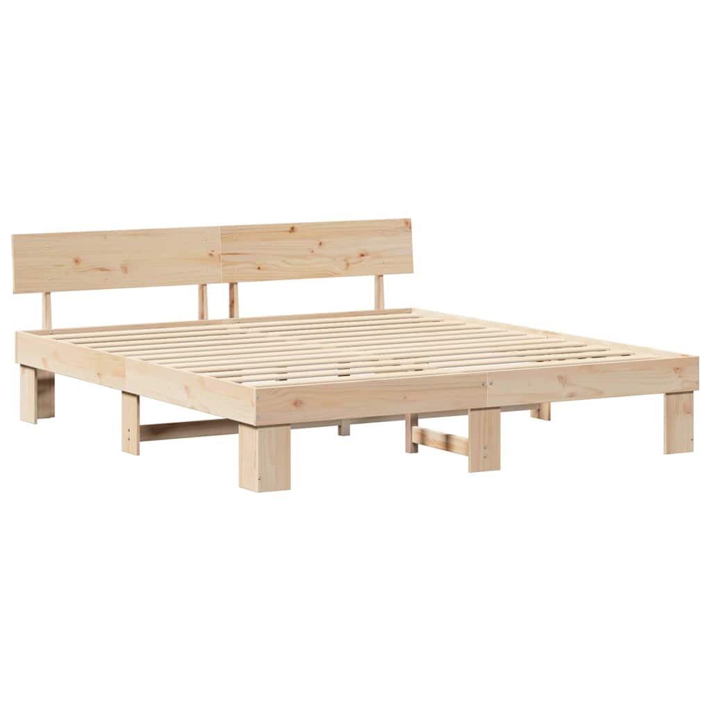 vidaXL Struttura del letto Marrone 180 x 200 cm Legno di pino massello