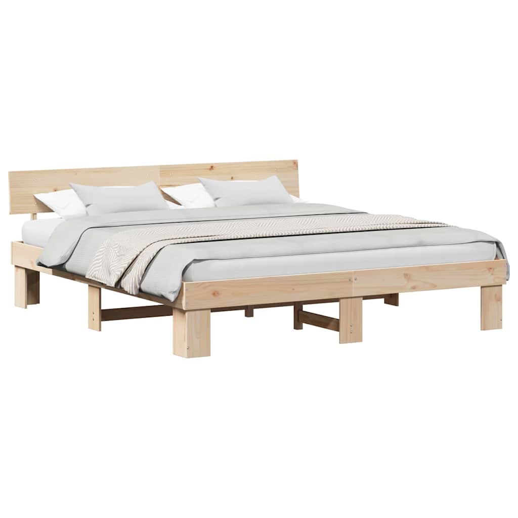 vidaXL Struttura del letto Marrone 180 x 200 cm Legno di pino massello
