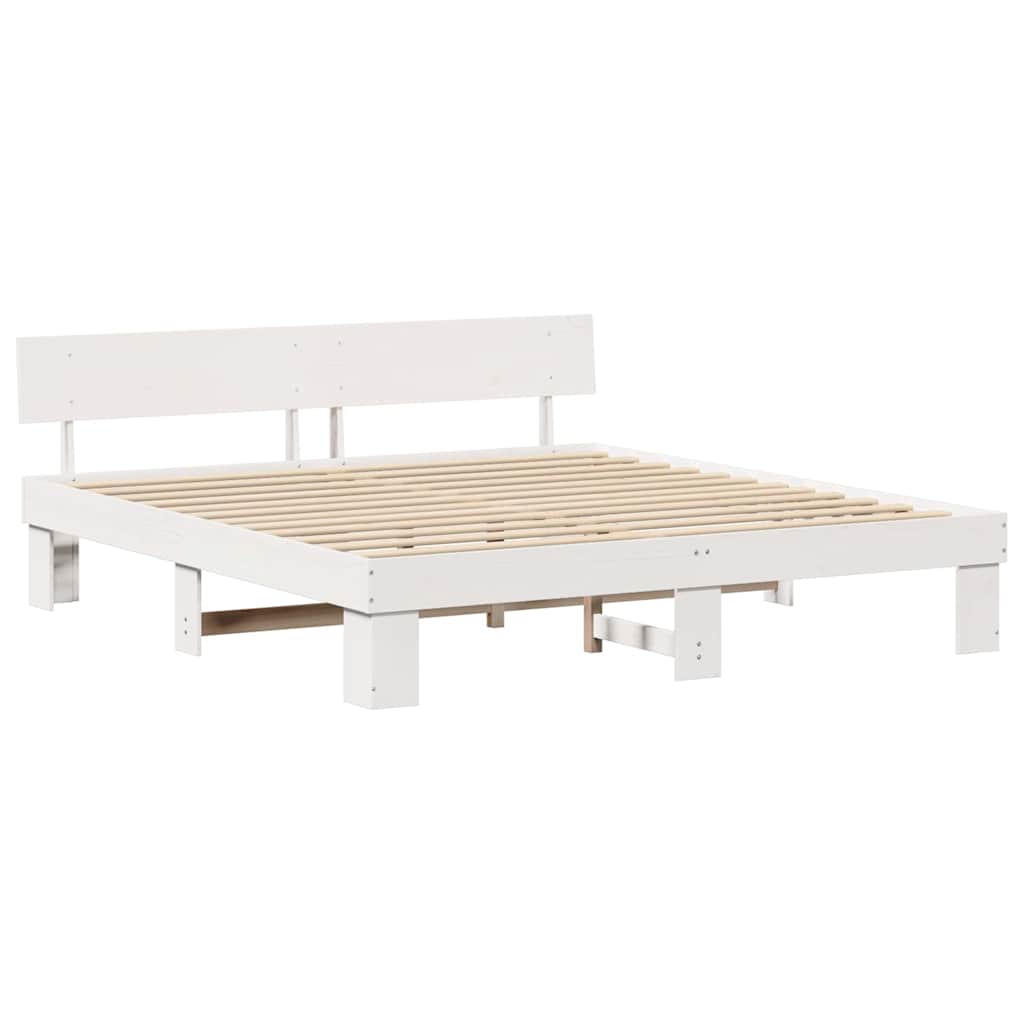 vidaXL Struttura del letto Bianco 180 x 200 cm Legno di pino massello