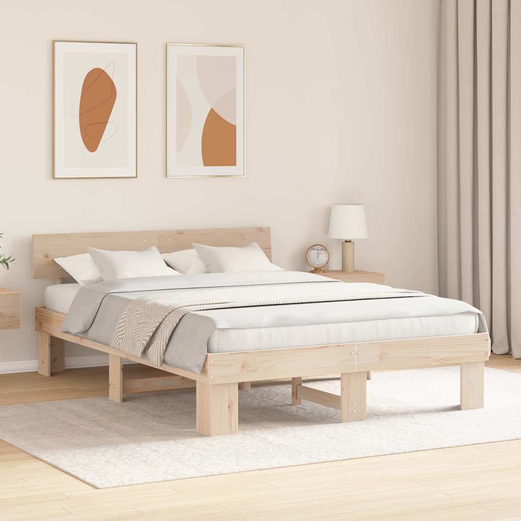 vidaXL Struttura del letto Marrone 160 x 200 cm Legno di pino massello