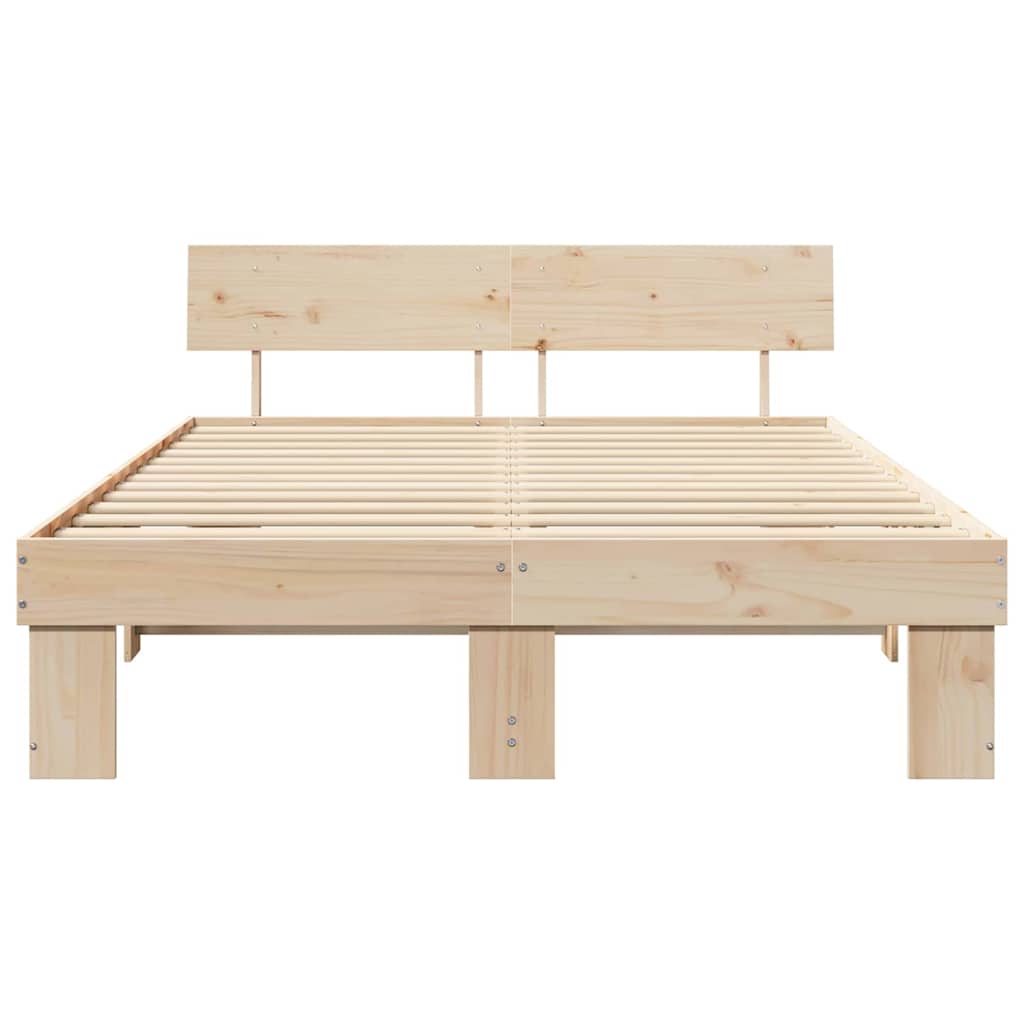 vidaXL Struttura del letto Marrone 160 x 200 cm Legno di pino massello
