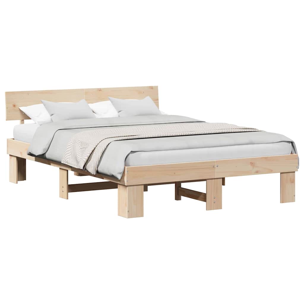 vidaXL Struttura del letto Marrone 160 x 200 cm Legno di pino massello