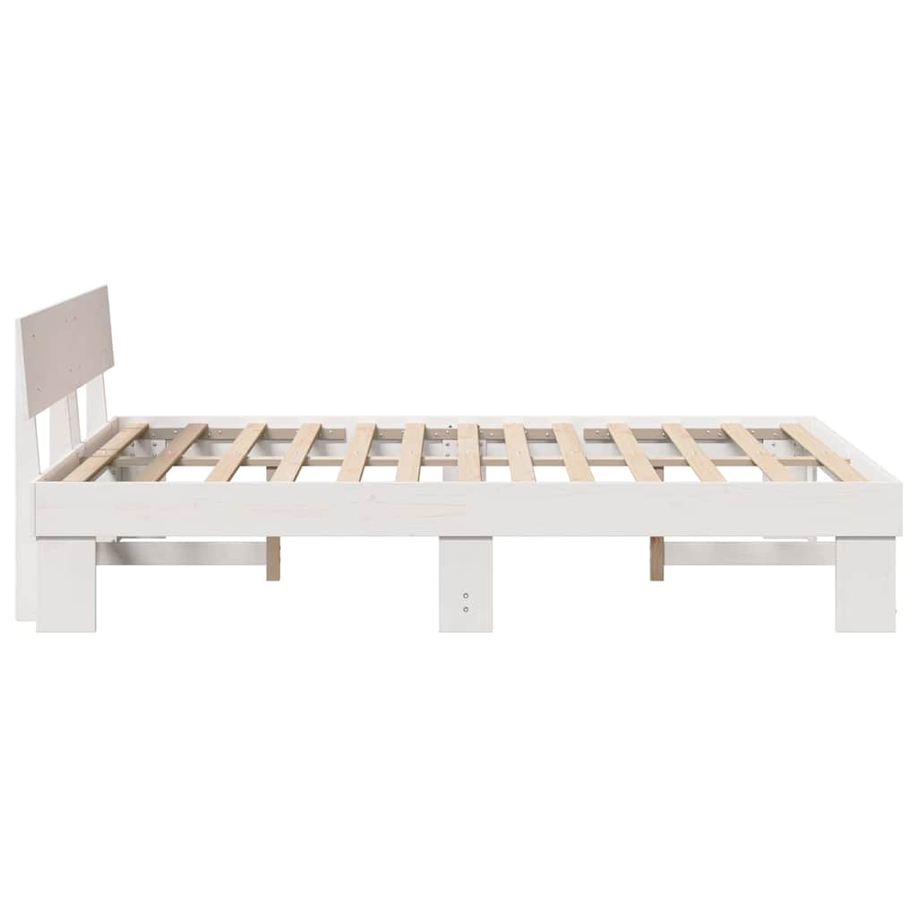 vidaXL Struttura del letto Bianco 150 x 200 cm Legno di pino massello