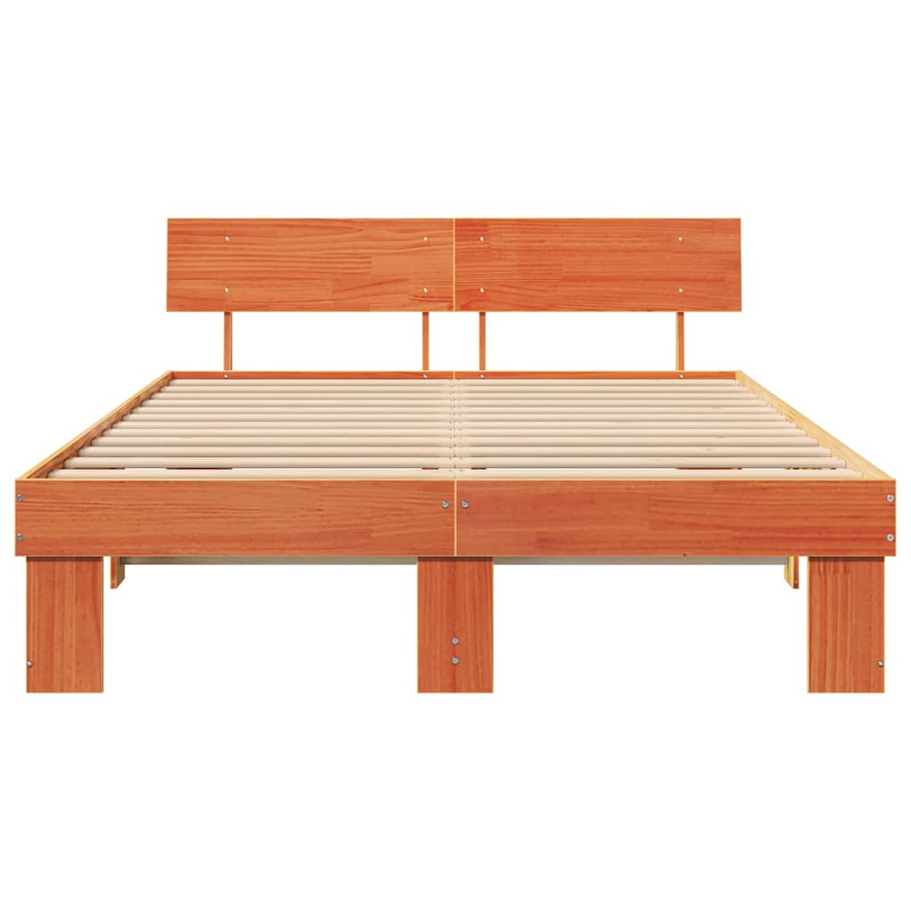 vidaXL Struttura del letto con testiera Cera marrone 150 x 200 cm