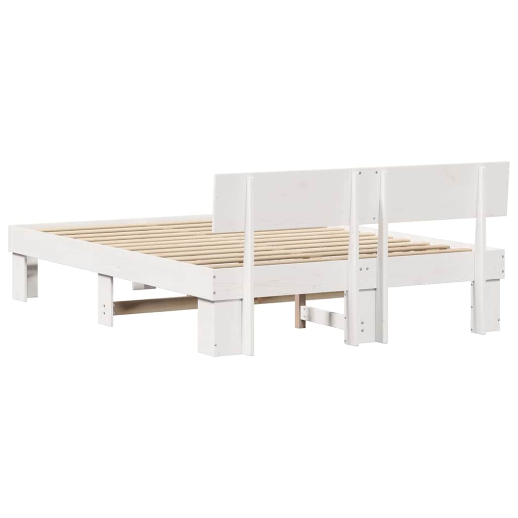 vidaXL Struttura del letto Bianco 140 x 200 cm Legno di pino massello